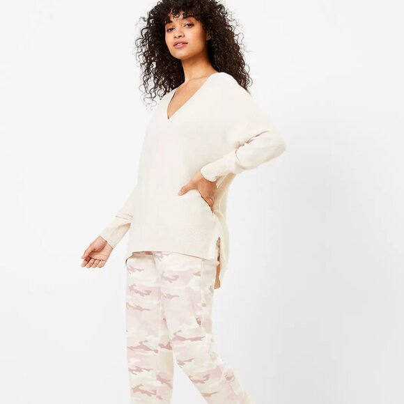 LOFT Lou & Grey Women's Double V Sweater - Picture 3 of 4